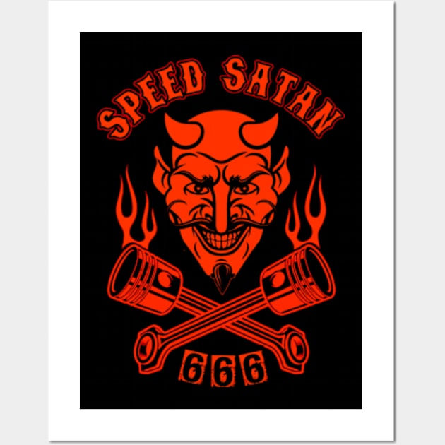 Speed Satan (Colour) Wall Art by CosmicAngerDesign